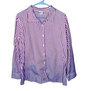 Vintage American Sweetheart Shirt Red Striped Button Down XL